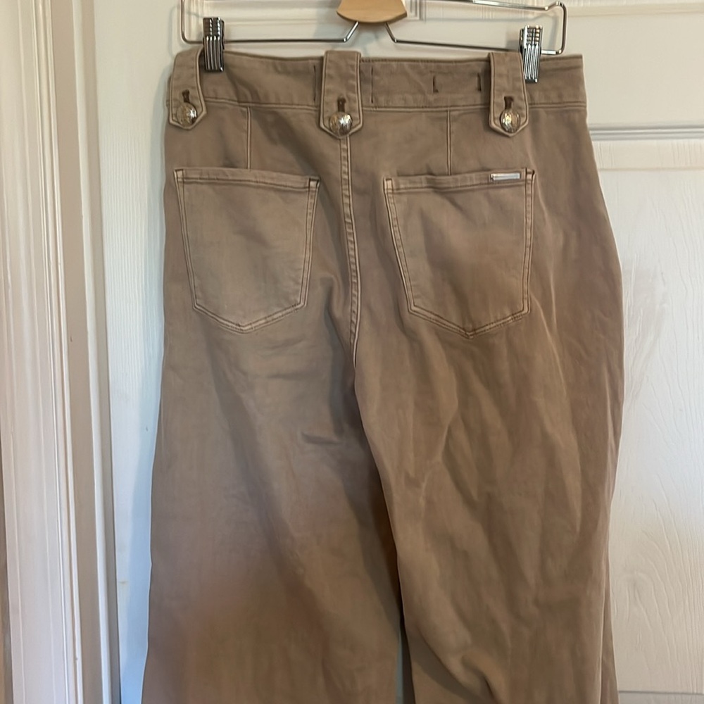 White House Black Market tan wide leg sailor pants. Size 10. - Picture 5 of 5